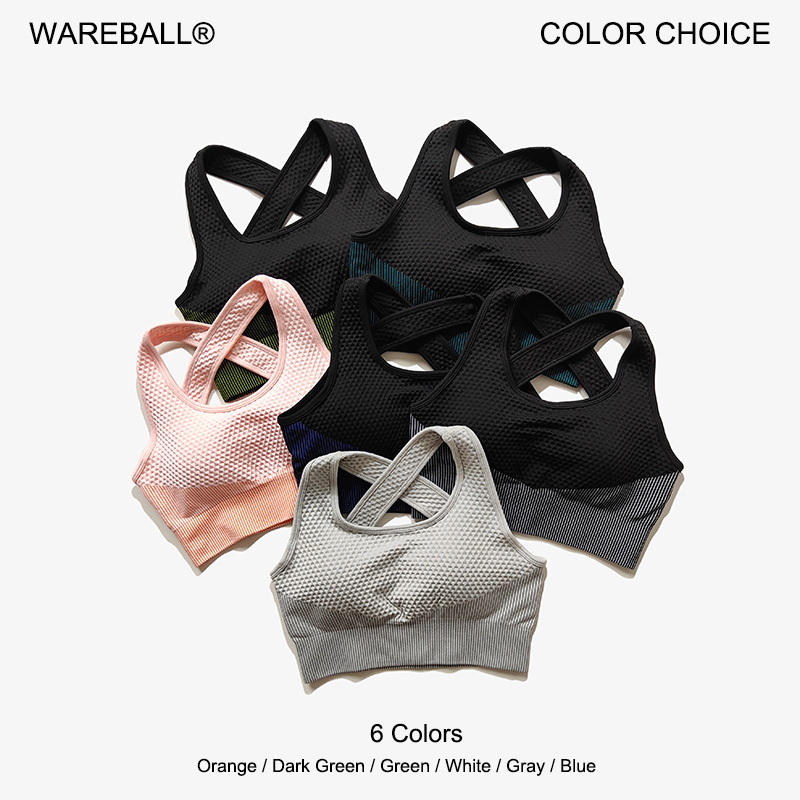 Rugged Sport Strap - Wareball เสื้อบราทรงสปอร์ตโยคะ6สี, เสื้อสายคาดหลังสุดเซ็กซี่บุนวมไขว้กันระบายอากาศได้ดีเสื้อกล้ามออกกำลังวิ่งออกกำลังกาย