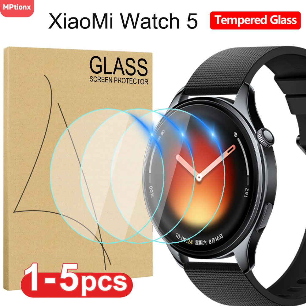 Xiaomi Smartwatch Accessories - กระจกนิรภัยสำหรับเสี่ยวมี่ วอทช์ 5 สมาร์ทวอทช์ตัวป้องกันหน้าจอ HD ป้องกันรอยขีดข่วนฟิล์มป้องกันสำหรับมิวอทช์
