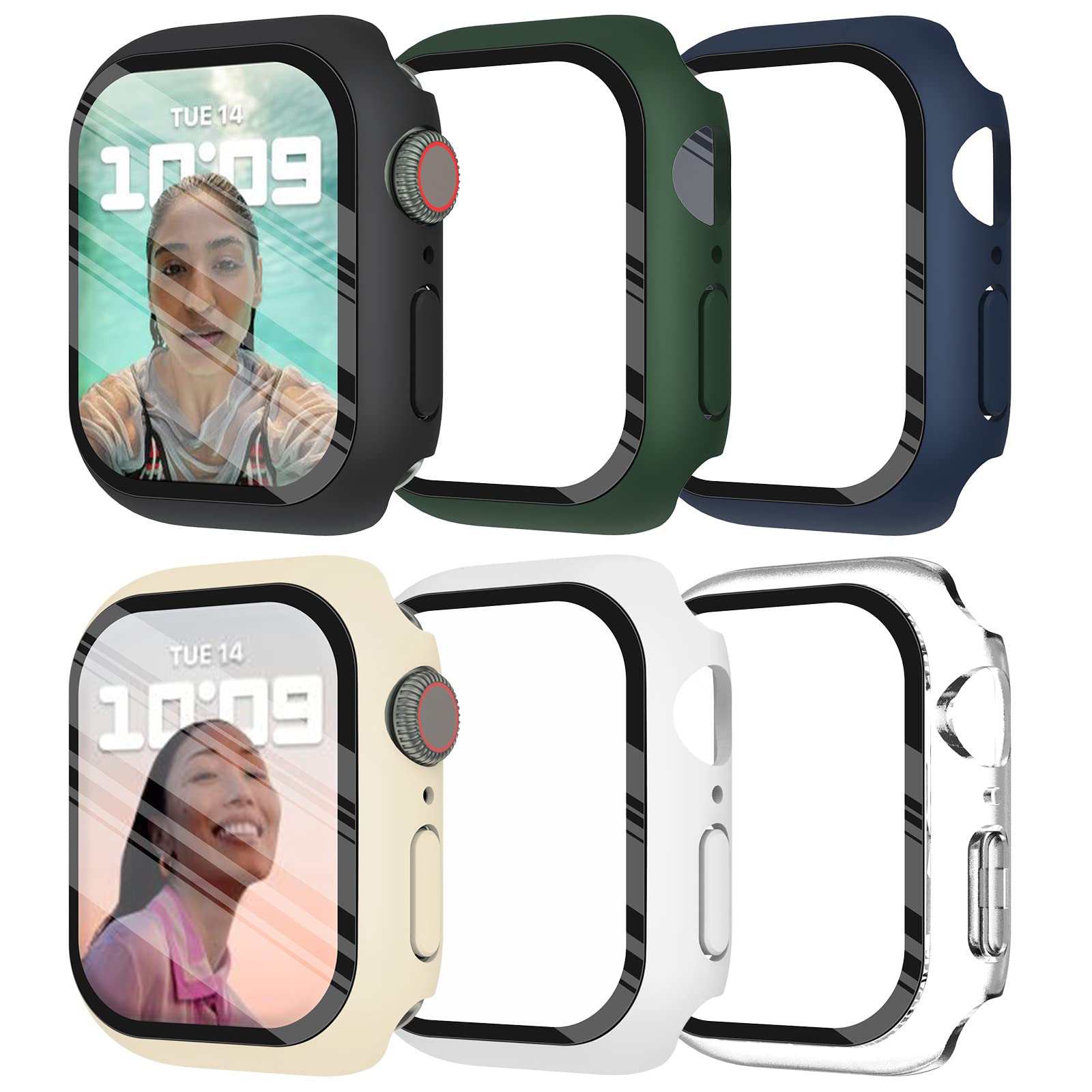 Apple Smartwatch Accessories - กระจกนิรภัย + ฝาครอบสําหรับ Apple Watch 9