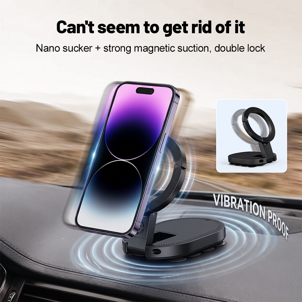 Accessories With Watch - 360 ° ที่วางโทรศัพท์แม่เหล็กแบบหมุนได้ 3-in-1 พร้อมถ้วยดูด ปรับมุมได้หลายทิศทาง