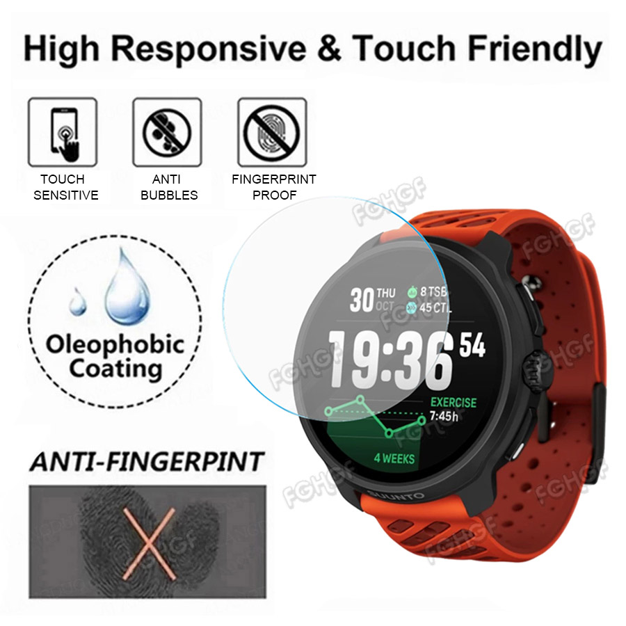 Smartwatch Icon - ฟิล์มป้องกันกระจกนิรภัยสำหรับซูนโต เรซ 2/เรซ เอสฝาครอบป้องกันหน้าจอสำหรับซูนโต รัน/โอเชียนสมาร์ทวอทช์อุปกรณ์เสริม