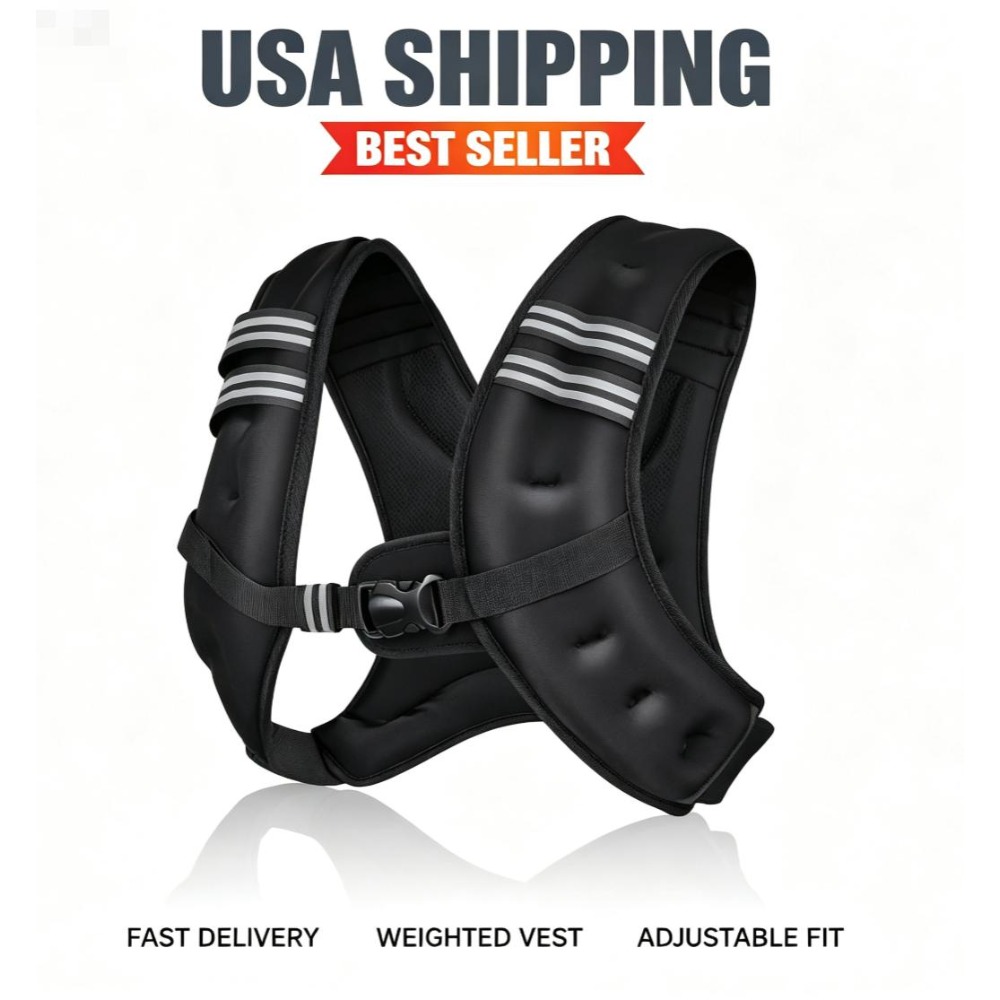 Rugged Sport Strap - เสื้อกั๊กถ่วงน้ำหนักสำหรับออกกำลังกาย บรรจุเม็ดเหล็กสำเร็จรูป สายรัดปรับได้ เสื้อกั๊กนีโอพรีนสำหรับวิ่ง เดิน และฝึกซ้อม
