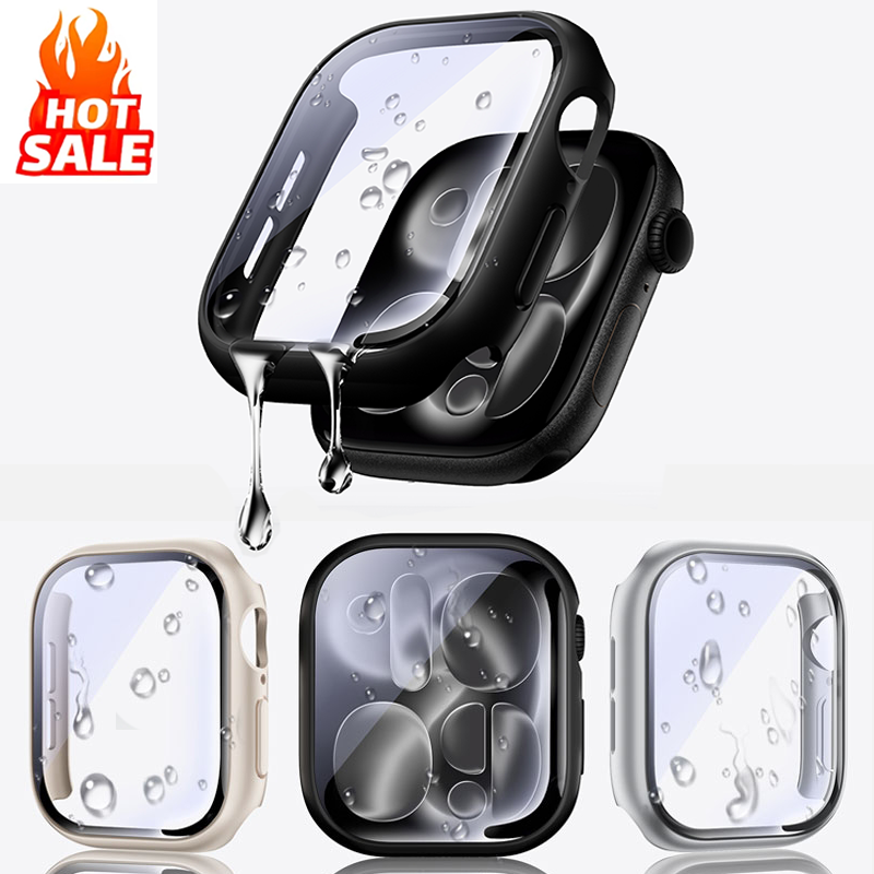 Apple Smartwatch Accessories - กระจกนิรภัย + ฝาครอบสำหรับแอปเปิ้ลวอทช์ S11 กรณี 46