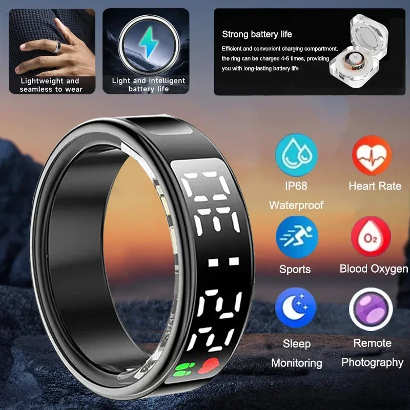Sport Loop Strap - แหวนสมาร์ทสําหรับผู้ชายผู้หญิง Heart Rate เลือดออกซิเจน Monitor Multi
