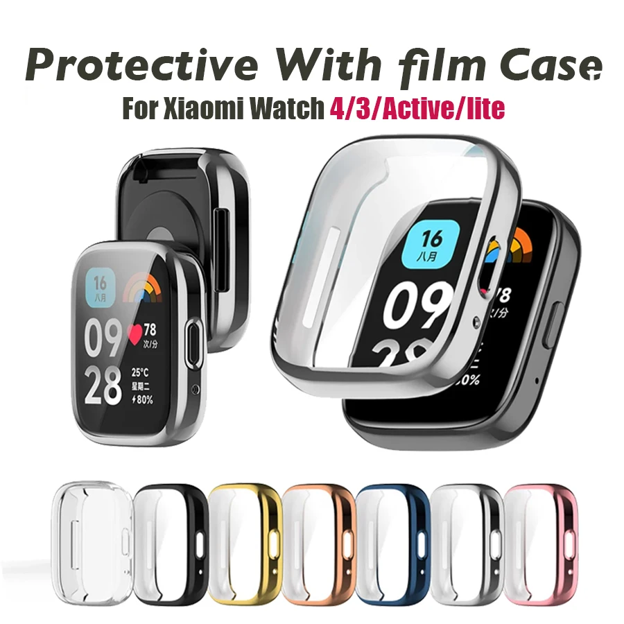 Smartwatch Icon - TPUป้องกันหน้าจอสําหรับXiaomi Redmiนาฬิกา 3 Active/Liteสมาร์ทสายนาฬิกากรณีเปลือกป้องกันสําหรับXiaomi Redmiนาฬิกา 4