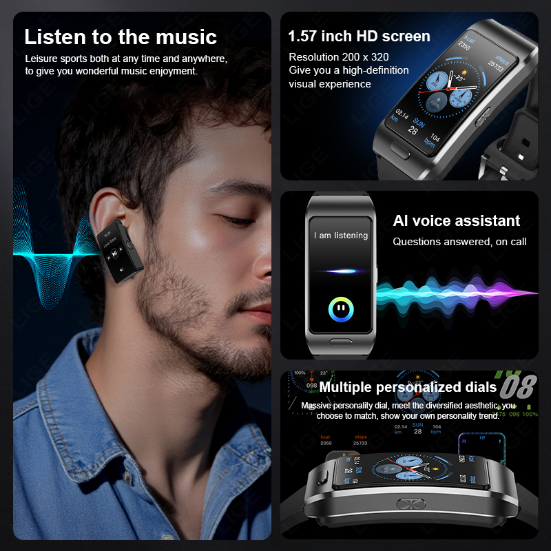 LIGE หูฟังบลูทูธสมาร์ทวอทช์ผู้ - Smartwatch Headset บทวิจารณ์และราคา