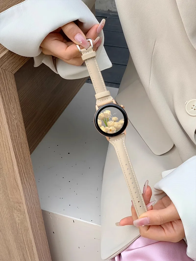 สายหนังบางสำหรับนาฬิกา Samsung - Smartwatch Band Accessories บทวิจารณ์และราคา