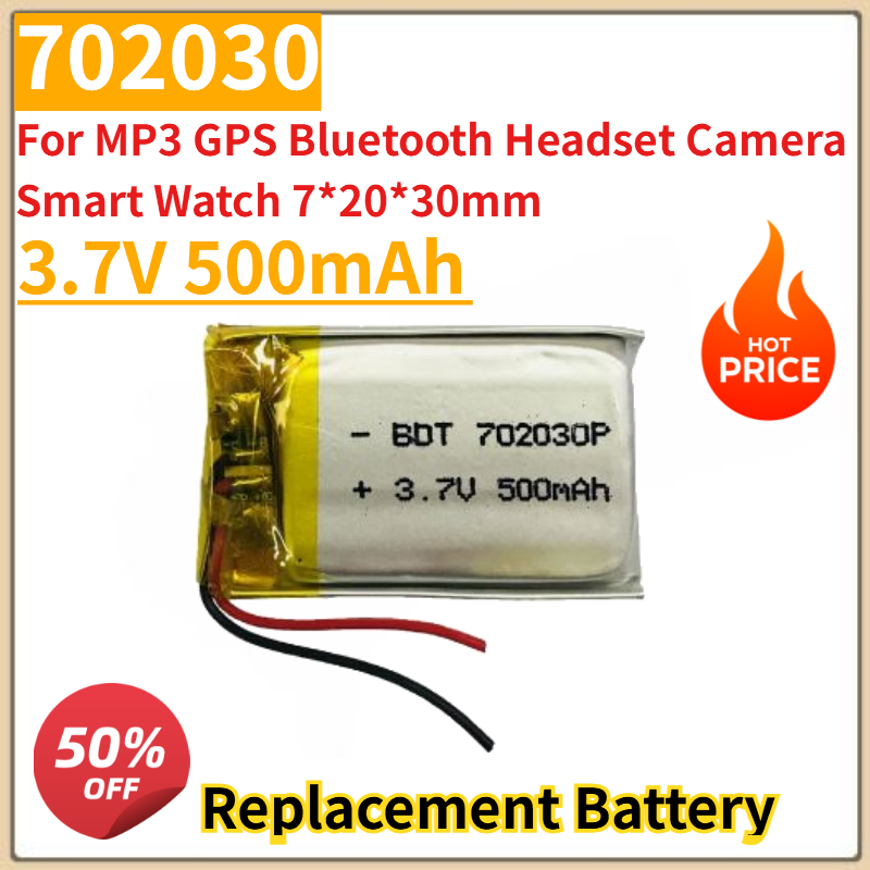 ใหม่ 3.7V 500mAh 702030 แบตเตอ - Smartwatch Headset บทวิจารณ์และราคา