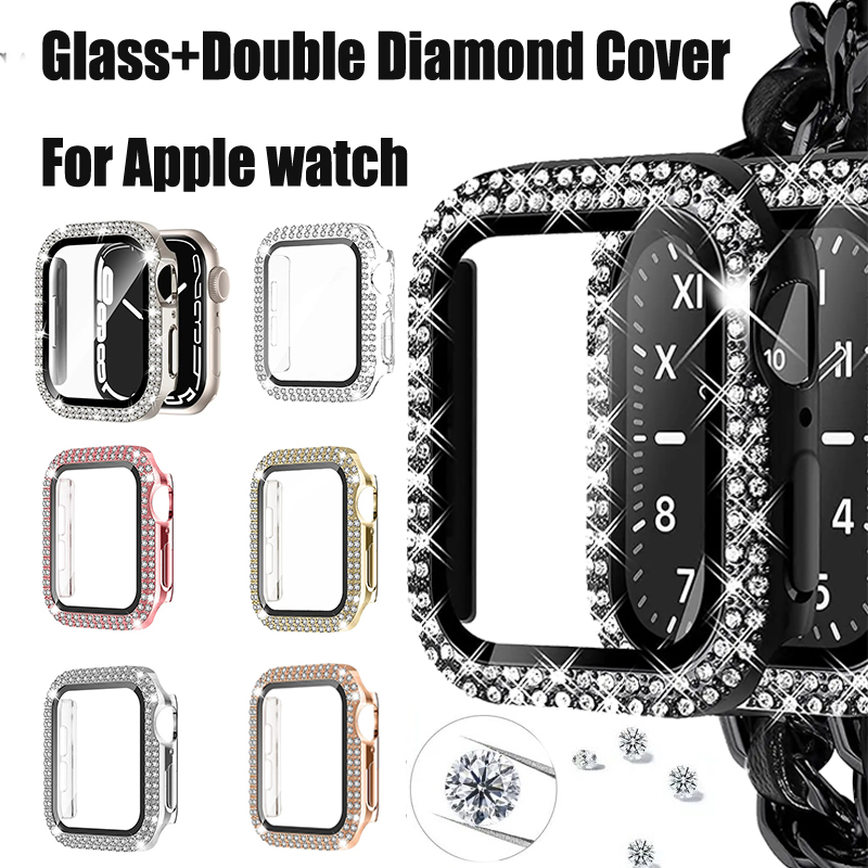 แก้ว + เพชรสําหรับ Apple Watch - Smartwatch Band Accessories บทวิจารณ์และราคา