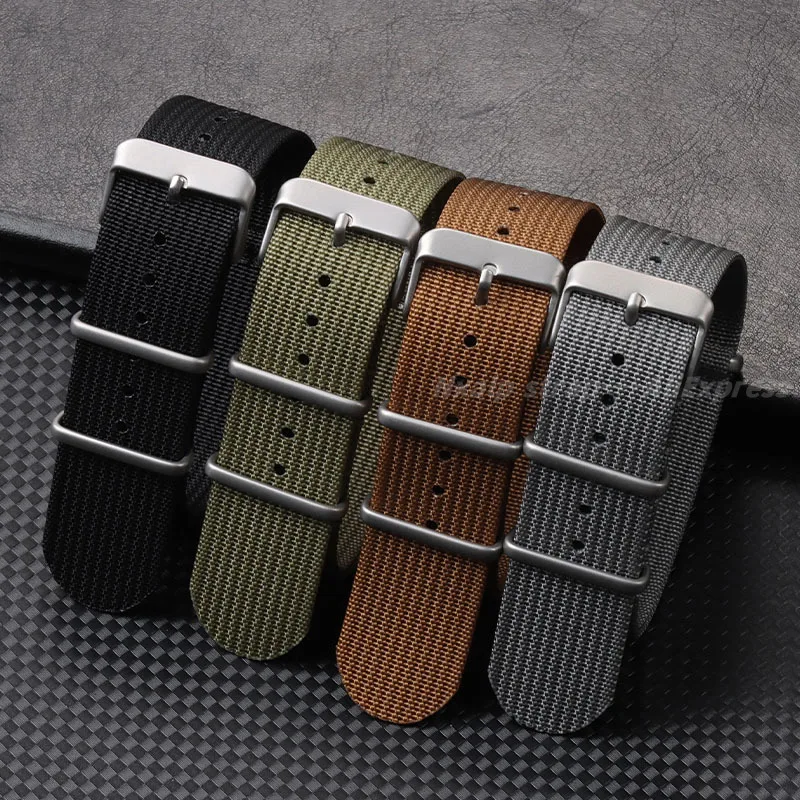 สายนาฬิกาไนลอนแบบริบ18มม. 20มม - Nylon Nato Strap บทวิจารณ์และราคา