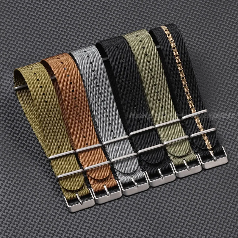 สายนาฬิกาไนลอนแบบริบ18มม. 20มม - Nylon Nato Strap บทวิจารณ์และราคา