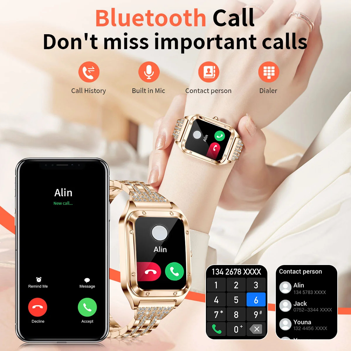 1.57 นิ้วนาฬิกาสมาร์ทสุดหรูผู้ - Smartwatch Faces บทวิจารณ์และราคา