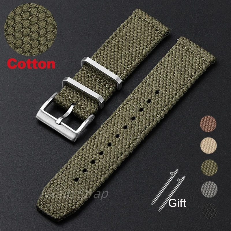 20 มม.22 มม.ผ้าฝ้ายไนลอนสายนาฬ - Nylon Nato Strap บทวิจารณ์และราคา