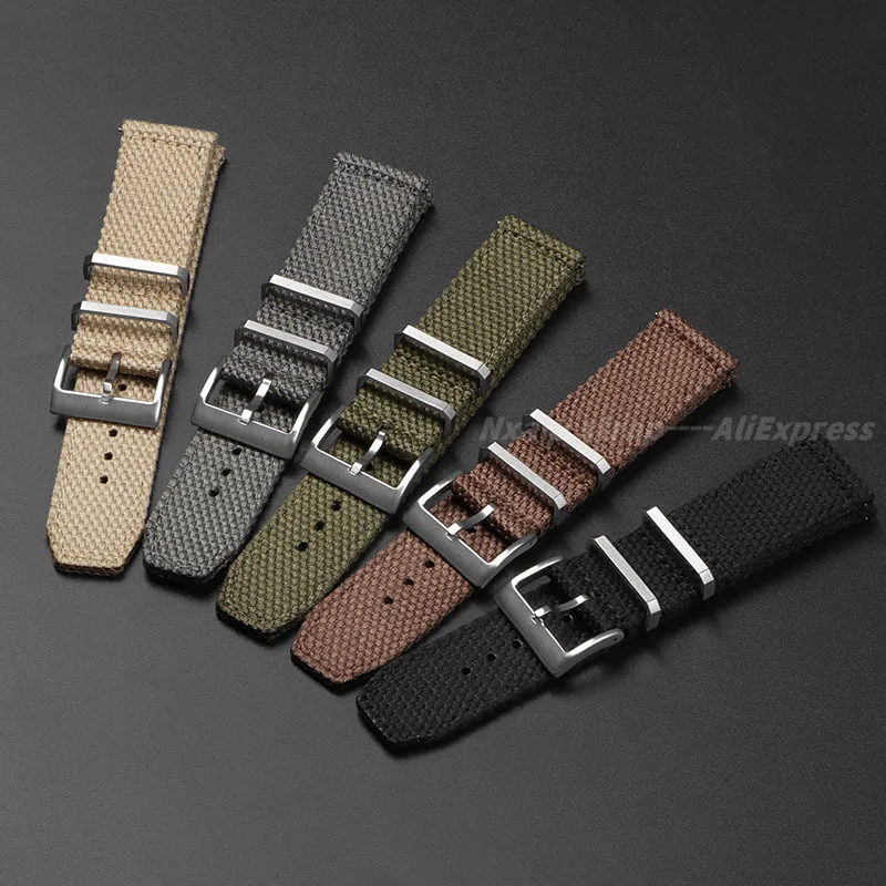 20 มม.22 มม.ผ้าฝ้ายไนลอนสายนาฬ - Nylon Nato Strap บทวิจารณ์และราคา